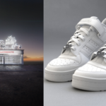 adidas x bape nft sneaker collaboration pictures depicting the Forum 84 BAPE® Low Triple-White sneakers